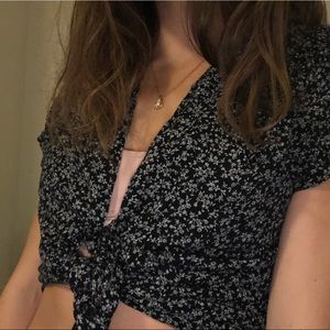 Vintage reworked tie front top